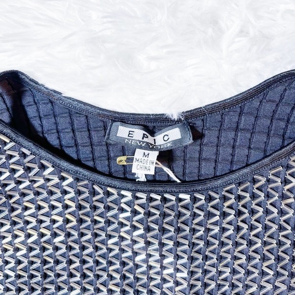 Epic Banded Sequined Evening Tank Top Size Small - Picture 4 of 7